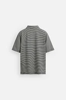 LINEN-COTTON STRIPED POLO SHIRT