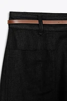 BELTED LINEN CULOTTES