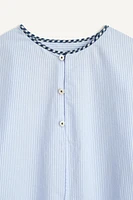 LIMITED EDITION GINGHAM TRIM STRIPED SHIRT