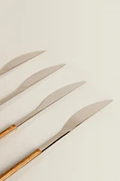 SET OF KNIVES WITH WOOD-DESIGN HANDLES (SET OF 4)