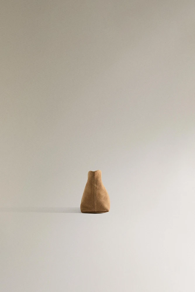 SMALL SPLIT SUEDE MAKEUP BAG
