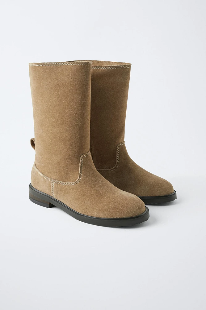 SPLIT LEATHER BOOTS
