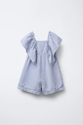 100% LINEN SHORT JUMPSUIT