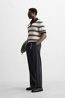 POLO EN MAILLE AVEC JACQUARD À RAYURES