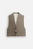 GILET STRUCTURÉ LIN - COTON