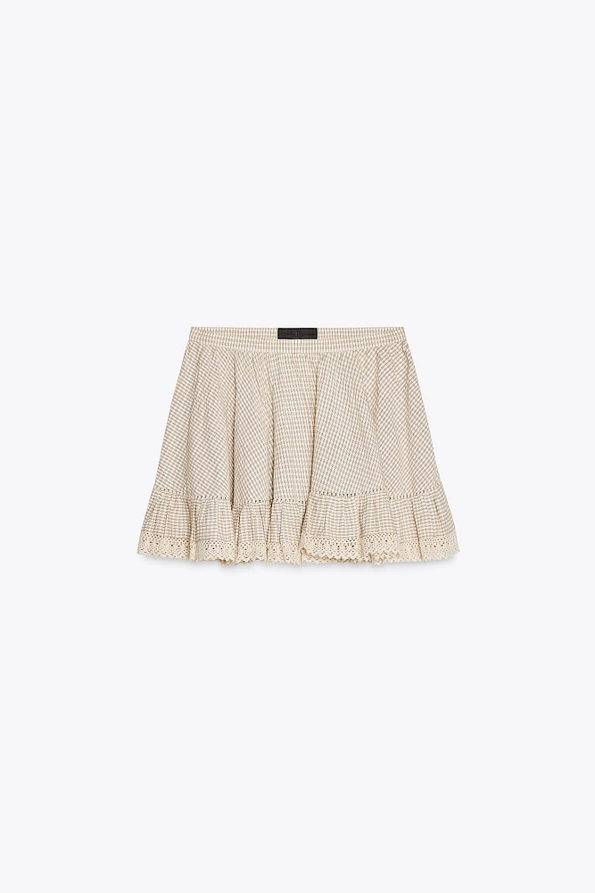 RUFFLED PLAID SKIRT