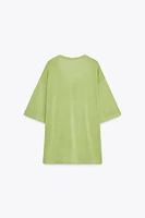 OVERSIZED SHORT SLEEVE KNIT TOP