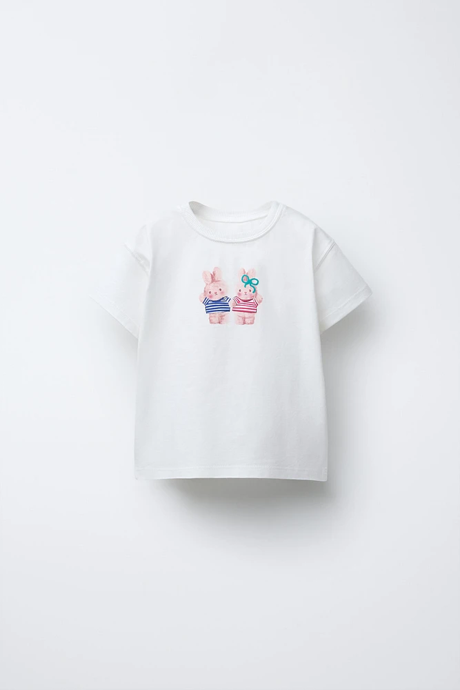 T-SHIRT WITH RAISED PRINT