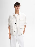 Cotton blend jacket with pockets