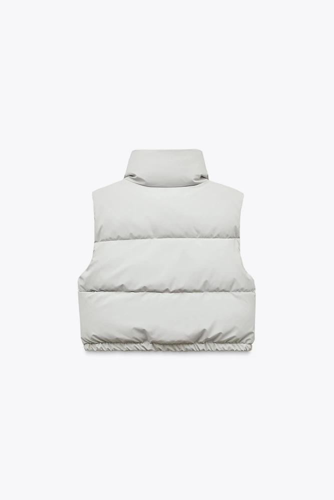 CROPPED RUBBERIZED PUFFER VEST