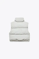 CROPPED RUBBERIZED PUFFER VEST