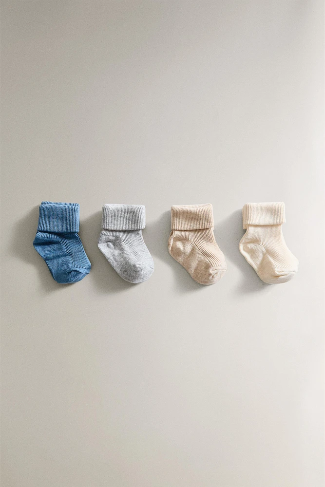CHAUSSETTES BÉBÉ MULTICOLORES (LOT DE 4)