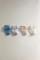 CHAUSSETTES BÉBÉ MULTICOLORES (LOT DE 4)