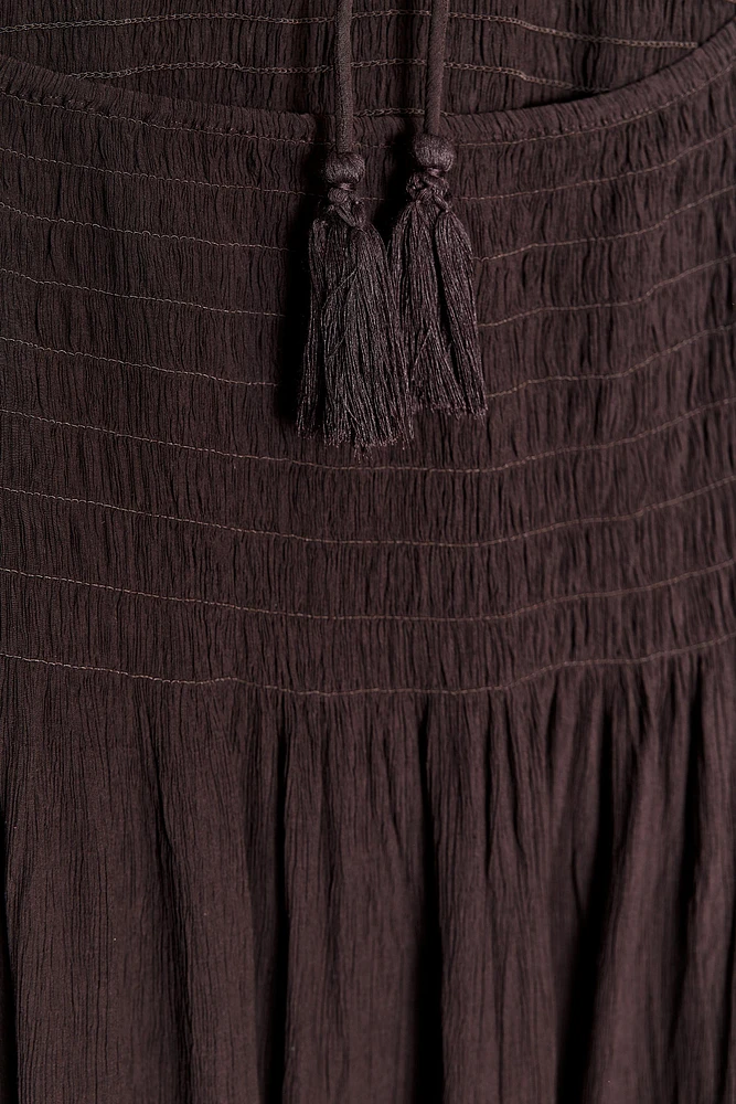 SMOCKED HALTER DRESS