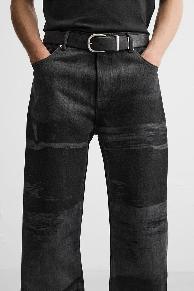 PRINTED RELAXED FIT JEANS