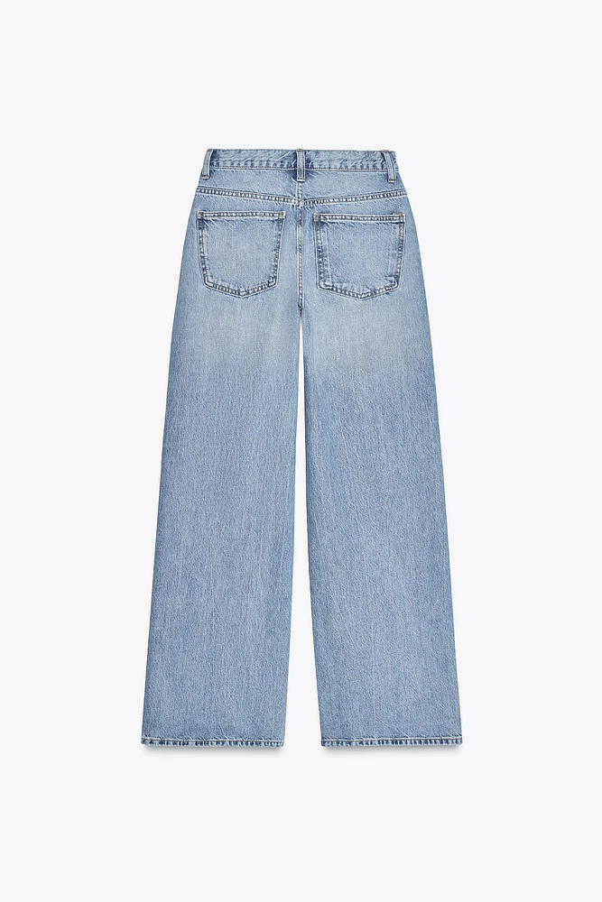 TRF HIGH-RISE WIDE LEG CROSSOVER WAIST JEANS
