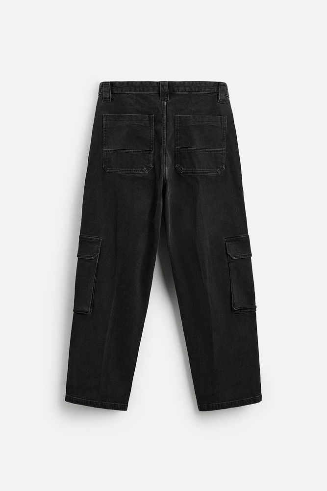POCKET DENIM CARGO PANTS