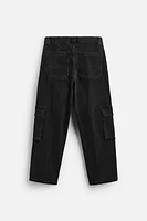 POCKET DENIM CARGO PANTS
