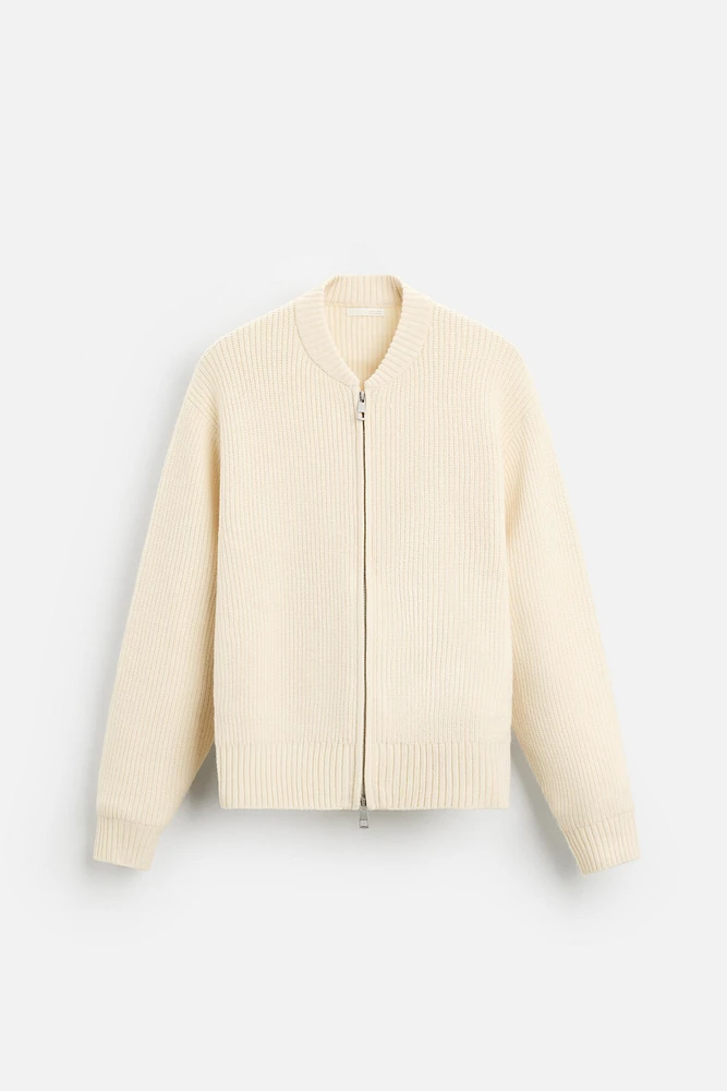 ZIPPERED KNIT JACKET