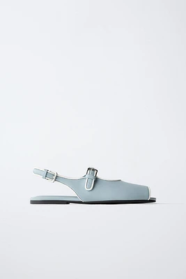 SLINGBACK BALLET FLATS WITH PIPING