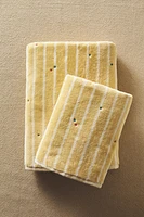 CHILDREN’S STRIPED VELOUR BATH TOWEL WITH STARS