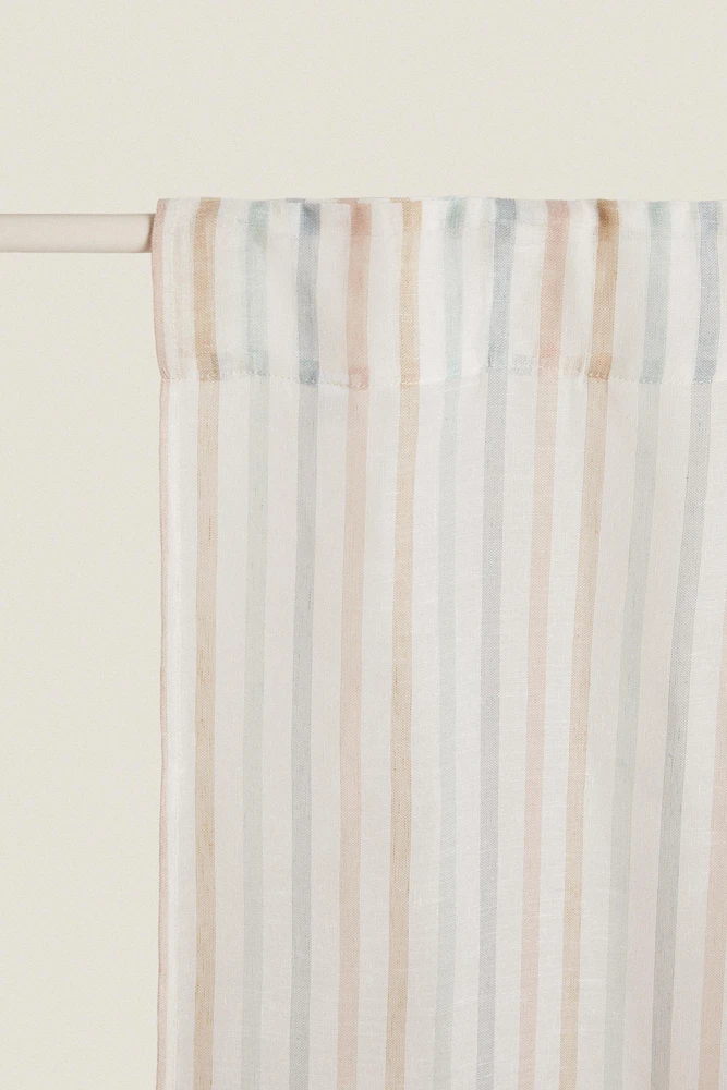 LOW OPACITY MULTICOLORED STRIPED CURTAIN