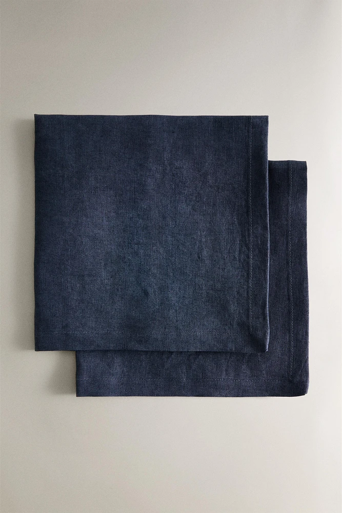 SERVIETTE DE TABLE LIN DÉLAVÉ COULEUR