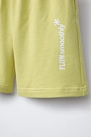 PLUSH SHORTS WITH TEXT
