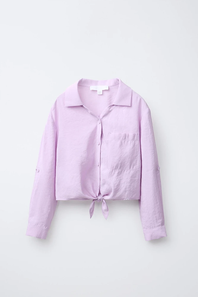 KNOTTED FLOWY SHIRT