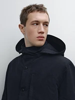 Cotton blend hooded parka