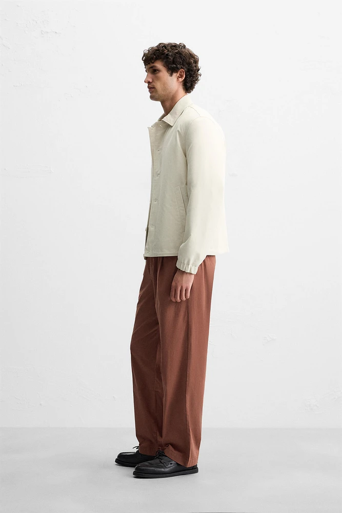 PLEATED POPLIN PANTS