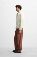 PLEATED POPLIN PANTS
