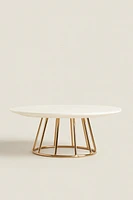 MARBLE AND METAL TEALIGHT HOLDER