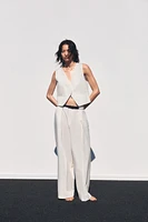 BELTED PLEATED PANTS