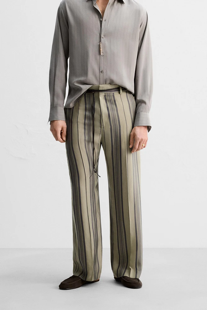 LIMITED EDITION 100% CUPRO STRIPED PANTS
