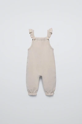 CORDUROY RUFFLED OVERALLS
