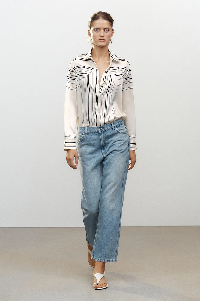 ZW COLLECTION STRAIGHT HIGH-WAIST CROPPED JEANS