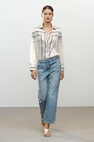ZW COLLECTION STRAIGHT HIGH-WAIST CROPPED JEANS