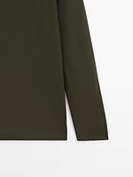 Pull polo en maille de coton mélangé