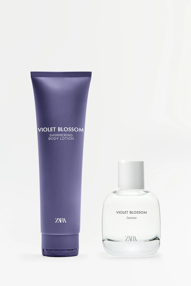 VIOLET BLOSSOM INTENSE EDP 90 ML (3.0 FL. OZ) + GLITTER CREAM 150 ML (5.0 FL. OZ).