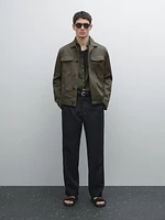 Veste coton et lin avec poches