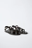LEATHER STRAPPY SANDALS