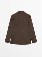 Fitted wool blend blazer