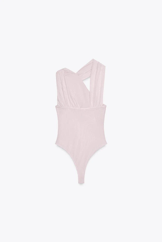 DRAPED TULLE BODYSUIT