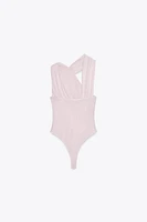 DRAPED TULLE BODYSUIT