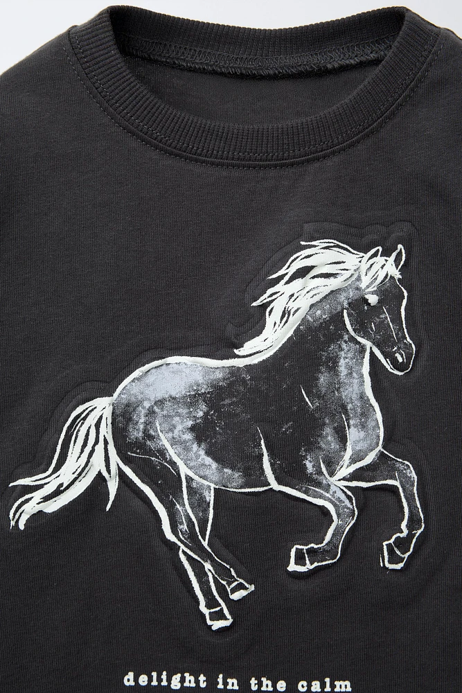 T-SHIRT À IMPRIMÉ ANIMAL EN RELIEF
