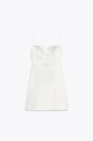 SATIN EFFECT SHORT DRESS WITH BOW DETAIL