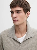 100% wool knit polo sweater
