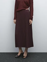 Long pleated flared skirt