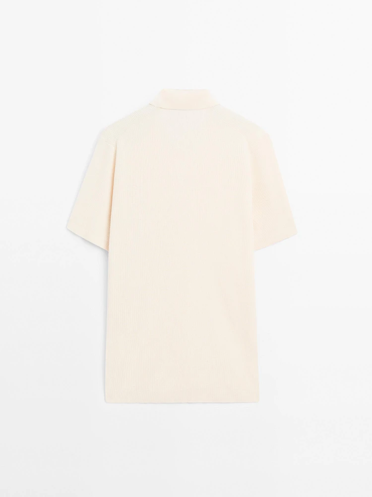 Mercerised cotton short sleeve polo shirt